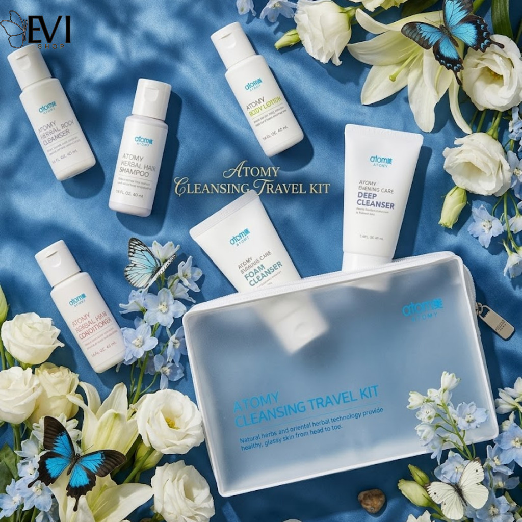 Atomy Cleansing Travel Kit isi - 6 | Sabun travel | Shampo dan Kondisioner | solusi praktik untuk be
