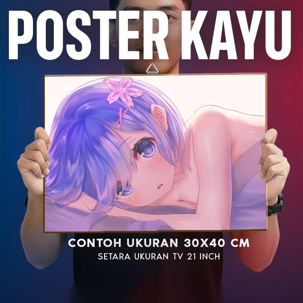 Poster Kayu Rezero Anime Hiasan Dinding Ruang Kerja Kado Unik Wibu Pecinta Anime Isekai Jepang