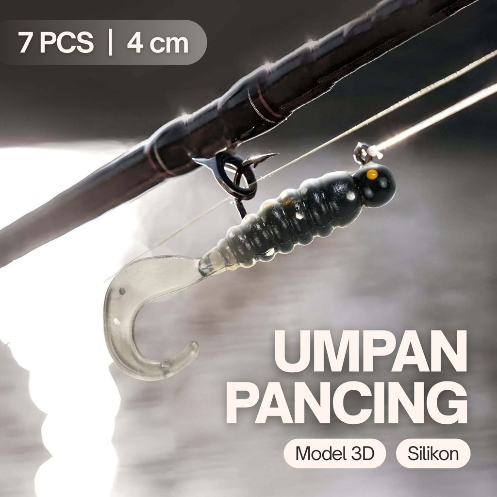 Hengjia Umpan Pancing Cacing Soft Bait Fishing Lure 1.75g 7 PCS