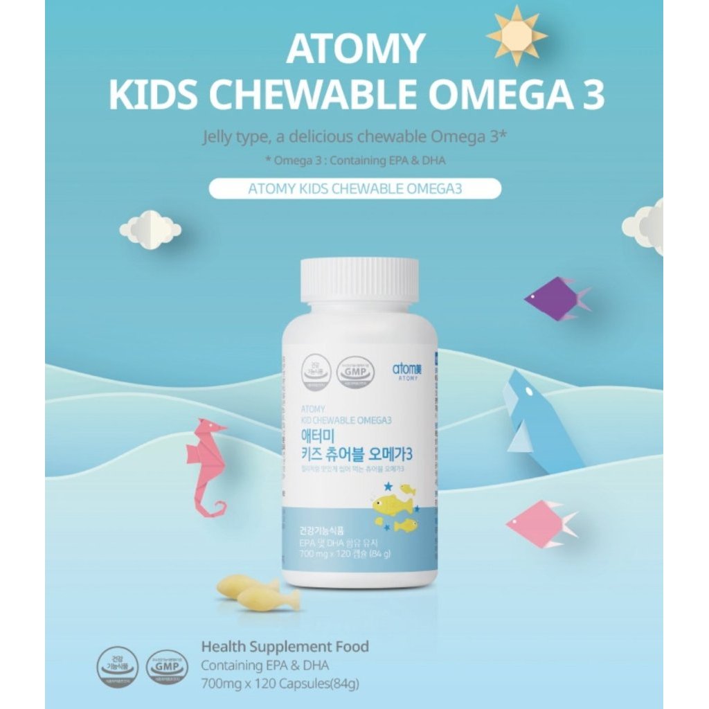Atomy Kids Chewable Omega 3 EPA & DHA (Kunyah) Fish Oil Anak