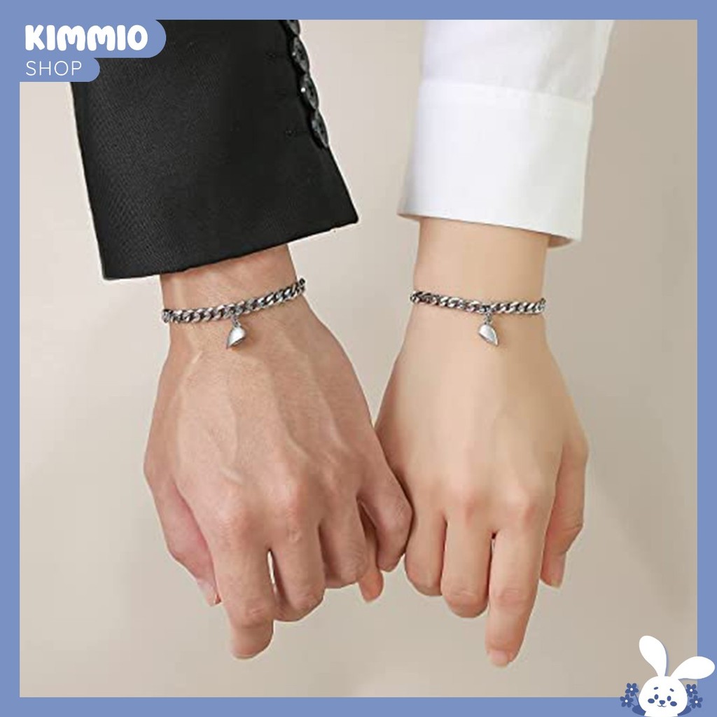 Gelang Couple Aesthetic Pasangan Magnet Bestie Lucu Gaya Korea Rantai Aksen Love Perhiasan