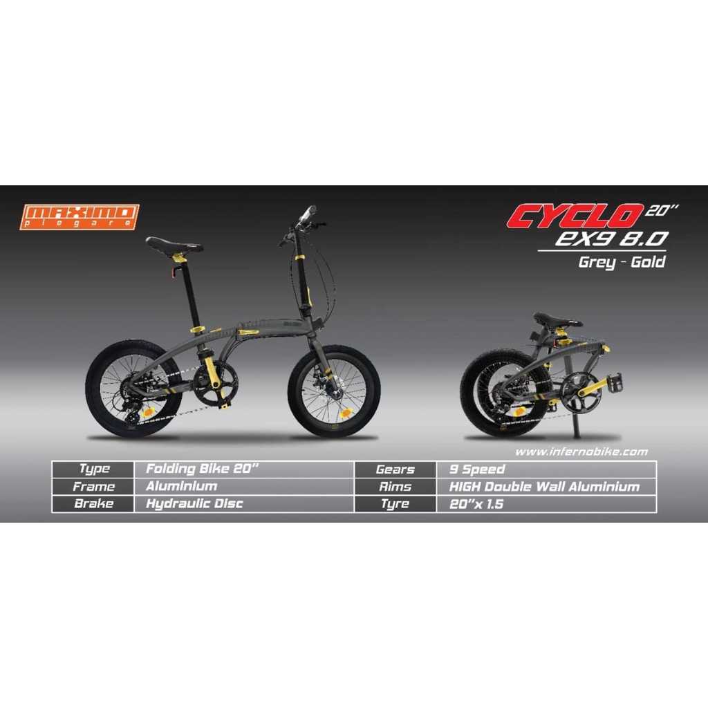 Maximo Piegare Cyclo Ex9 8.0 Sepeda Lipat 20 Inchi