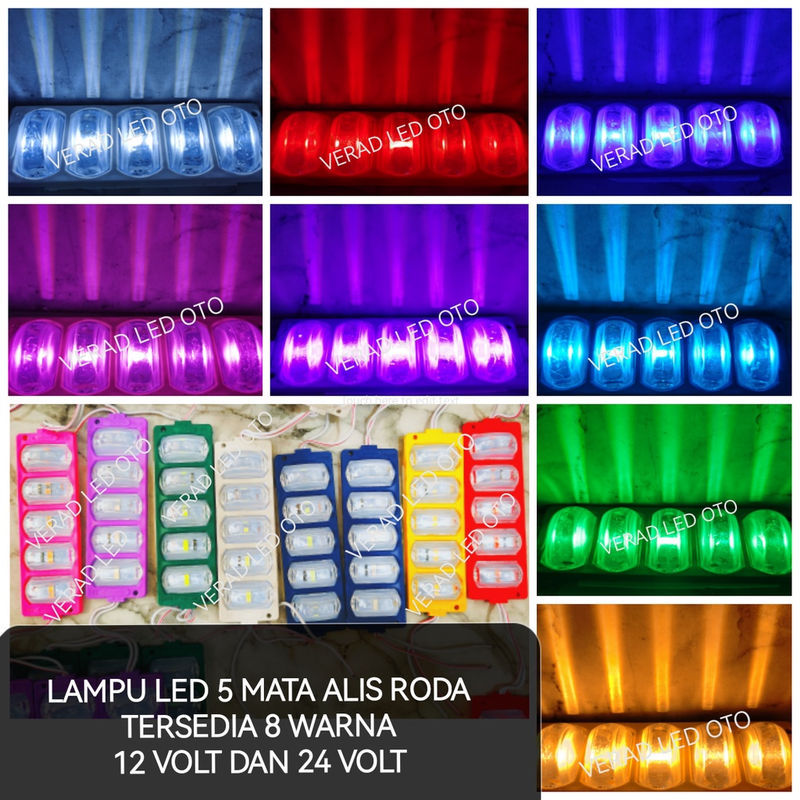 LAMPU LED 5 MATA RODA ALIS KOLONG BAK TRUK MOBIL MOTOR 12 VOLT 24 VOLT 12V 24V Terlaris