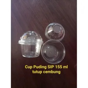 Cup Puding SIP 155 ml + tutup cembung isi 50 pcs 155ml