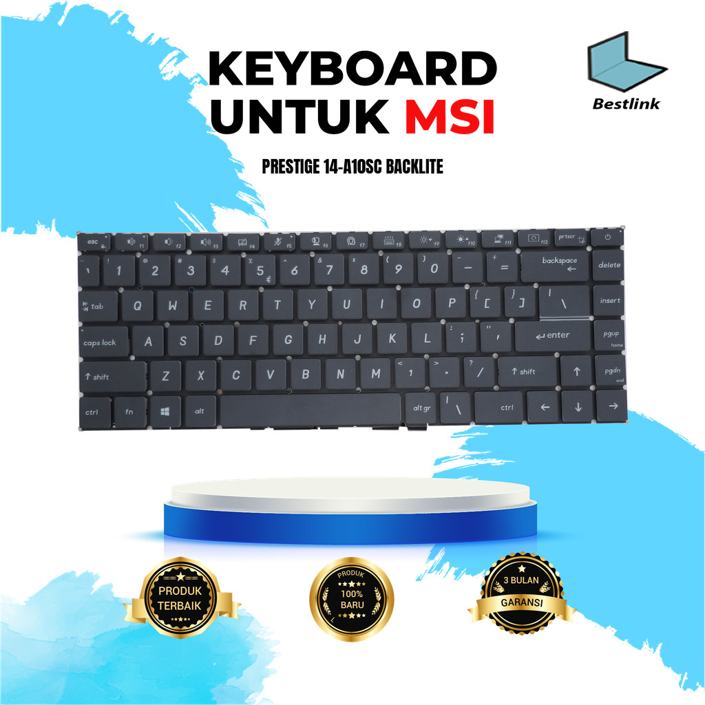 Keyboard Untuk MSI Prestige 14-A10SC Backlite