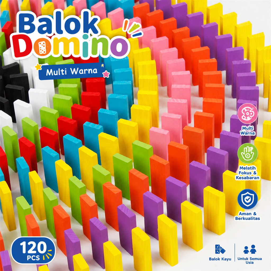 ROXPORT Mainan Balok Domino Chain Reaction Interactive Toys 120 PCS - ZMY-1