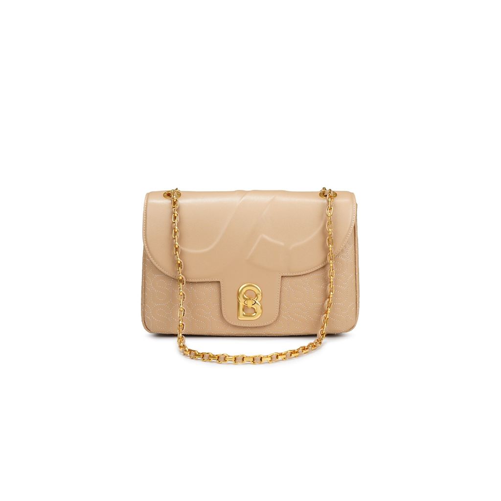 Aluna Leather Flap Bag Large - Coffee
