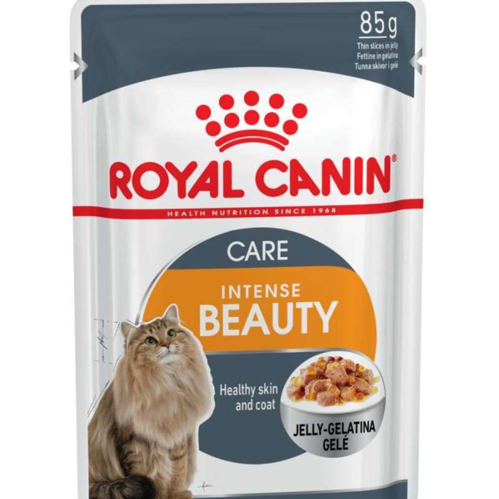Royal Canin Cat Adult Intense Beauty jelly Pouch 85gr - Makanan Basah Kucing