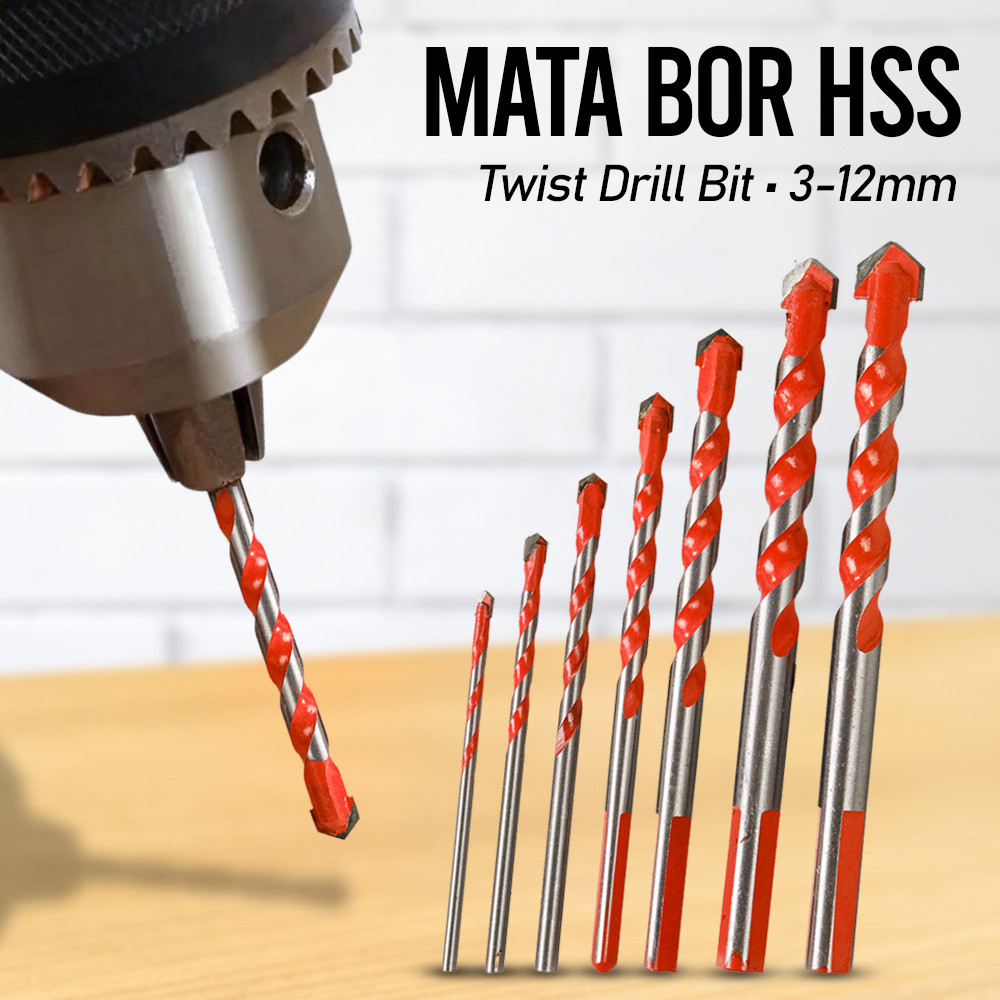 Mata Bor Set Serbaguna Alat Bor Besi Kayu Logam Plastik Perlengkapan Pertukangan Twist Drill Bit