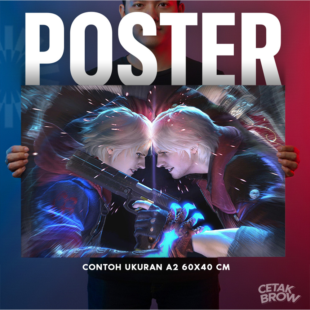 Poster Devil May Cry Official Capcom Key Art Hiasan Dinding Kamar Eksklusif Dekorasi Seni Premium Ar