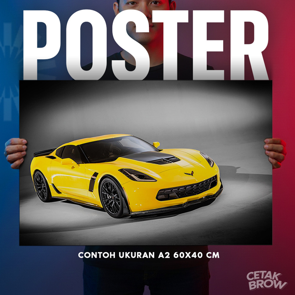 Poster Chevrolet Corvette C3 Stingray Bisa Cetak Custom Hiasan Dinding Kamar Cowo Otomotif Classic V