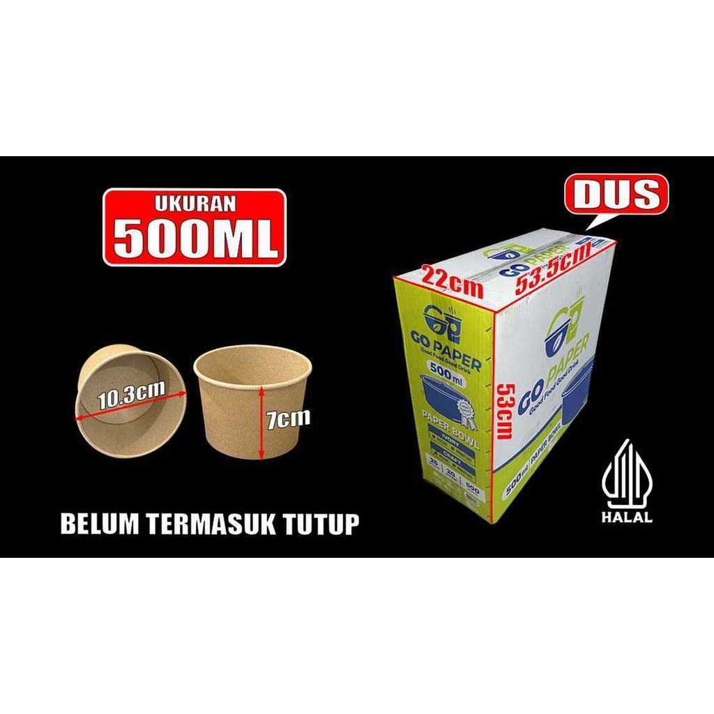 GO Paper Paper Bowl Kraft 500ml