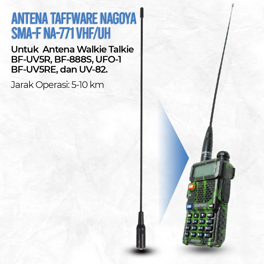 Antena HT Baofeng NA771 SMA Female Dual Band 144 430 MHz Sinyal Kuat Jarak Jauh Walkie Talkie Lentur