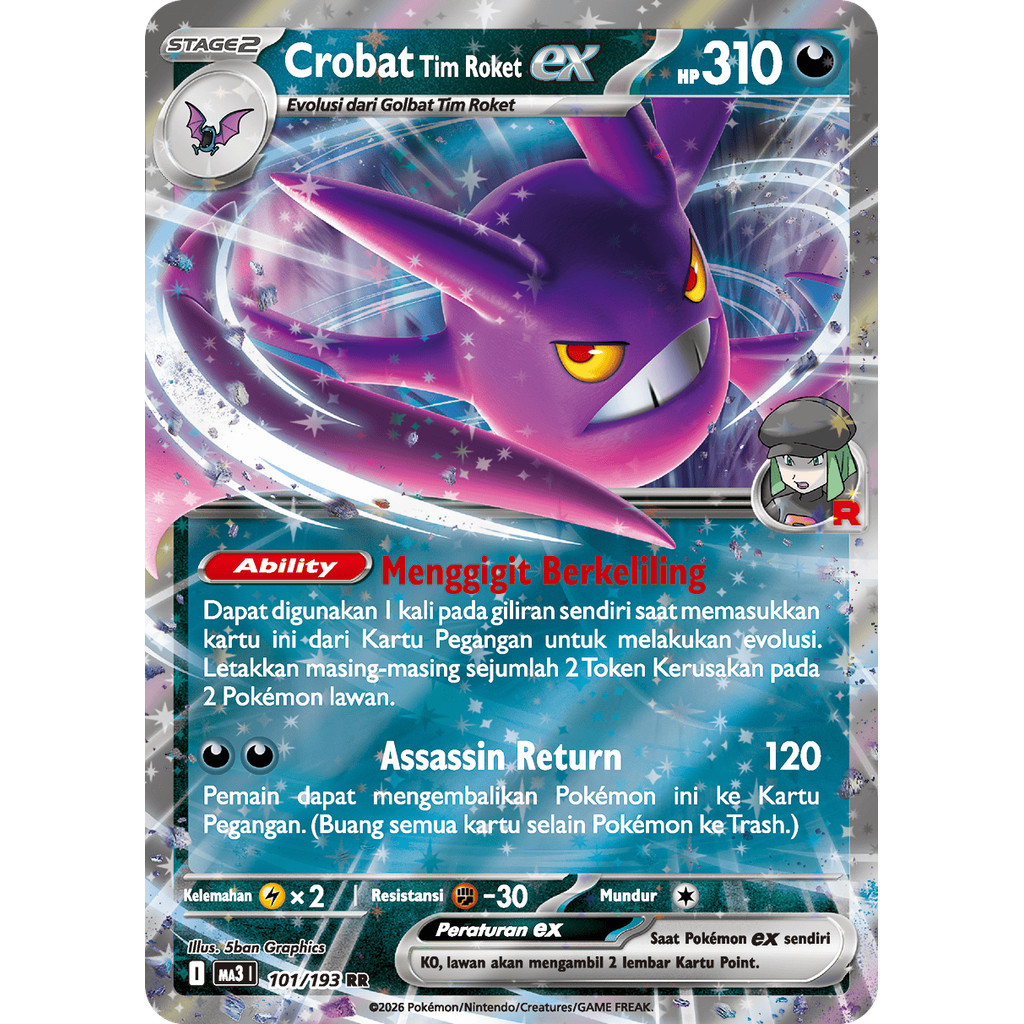 Crobat Tim Roket EX Pokemon TCG Indonesia