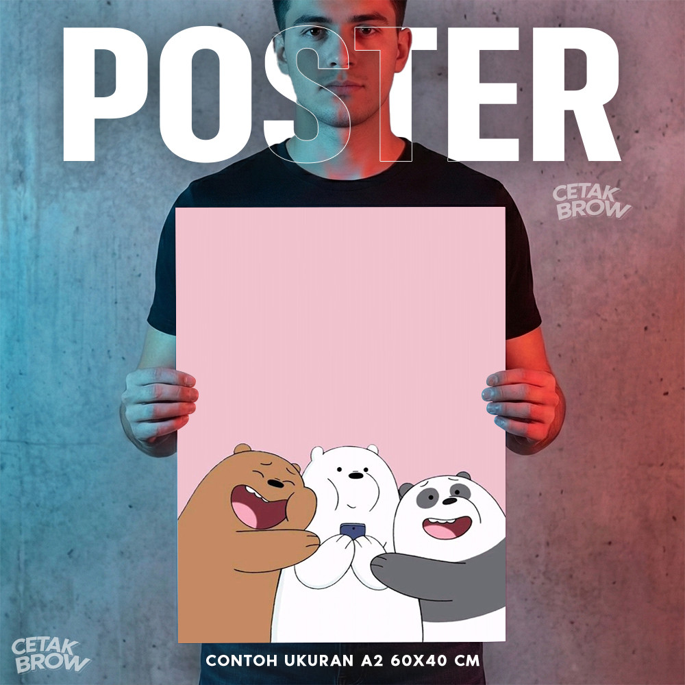 Poster We Bare Bears Official Cartoon Network Art Hiasan Dinding Kamar Eksklusif Dekorasi Seni Premi