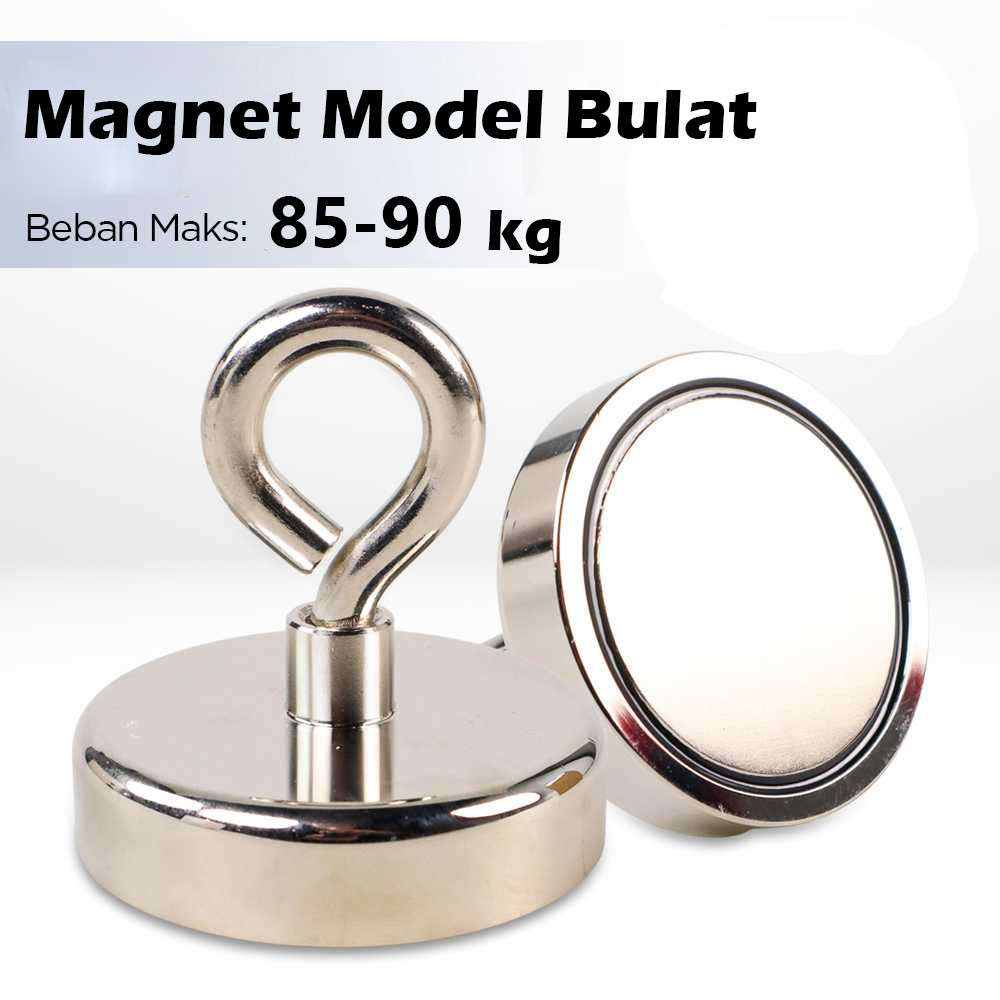 Magnet Neodymium Kuat Bulat 48mm 90kg Magnet Fishing Hook Gantungan Industri Taffware TN6