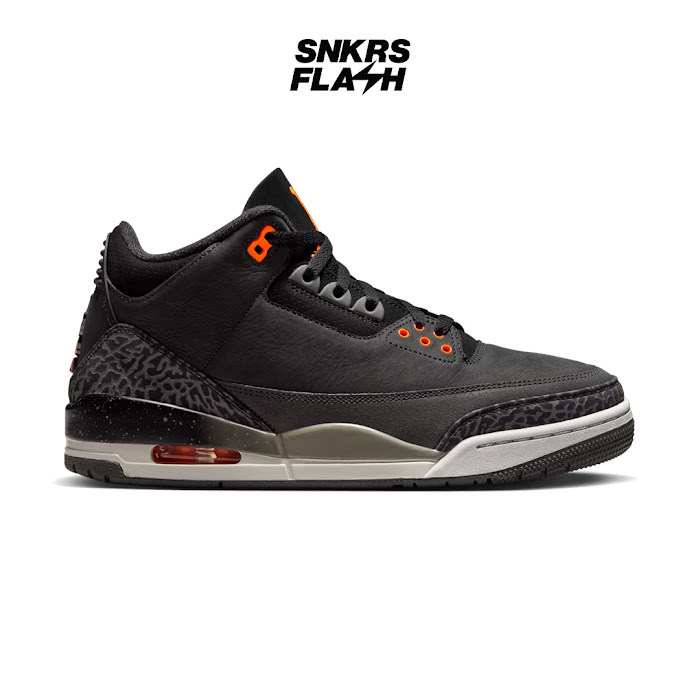 NIKE Air Jordan 3 Retro Original Night Stadium Total Orange Black Sepatu Sneakers Unisex - CT8532080