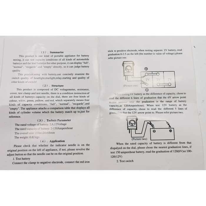 Battery Tester Analog / Jarum Sellery 95-032 Alat Tes Aki / Accu