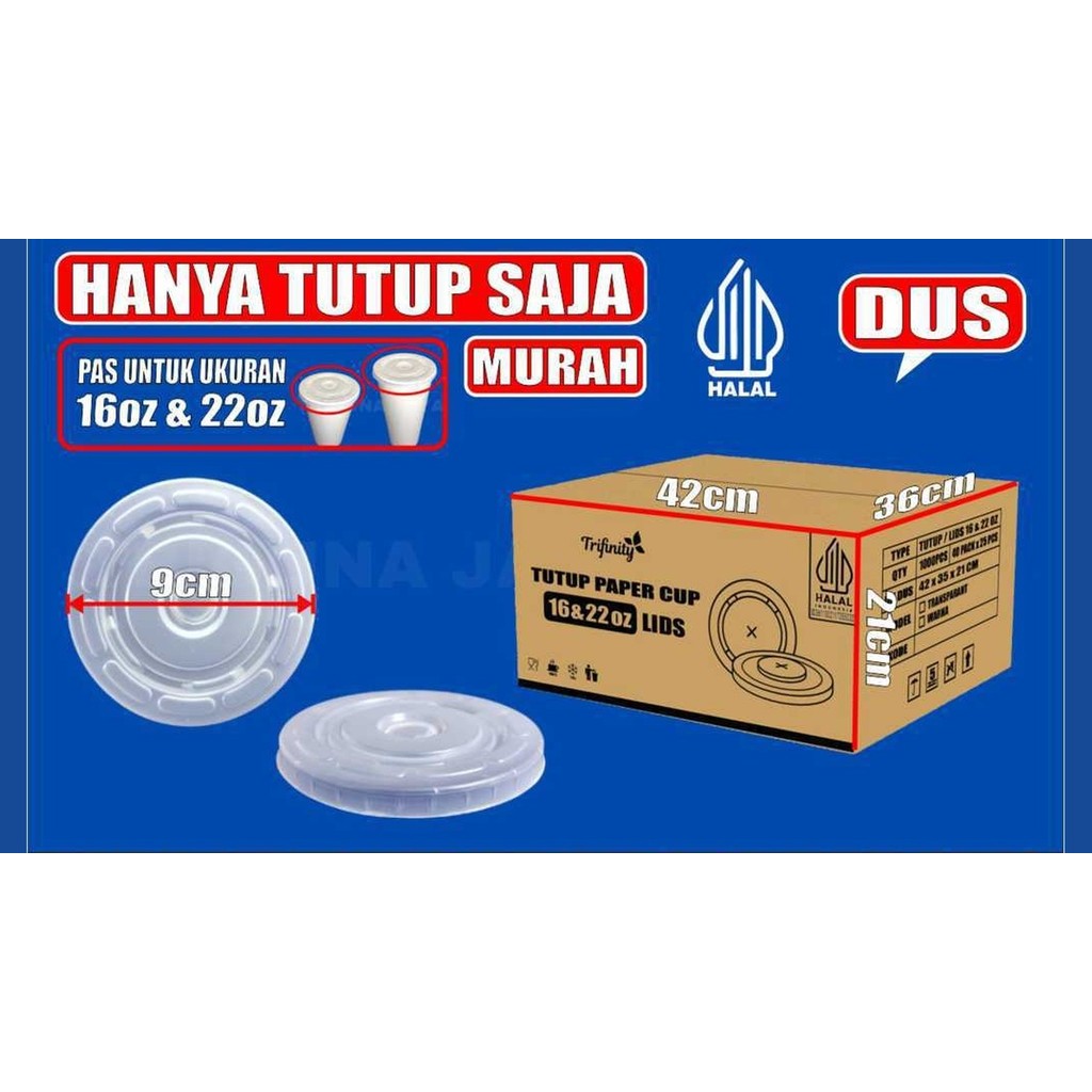 Master Plastik Tutup Paper Cup 16oz & 22oz | 1 DUS
