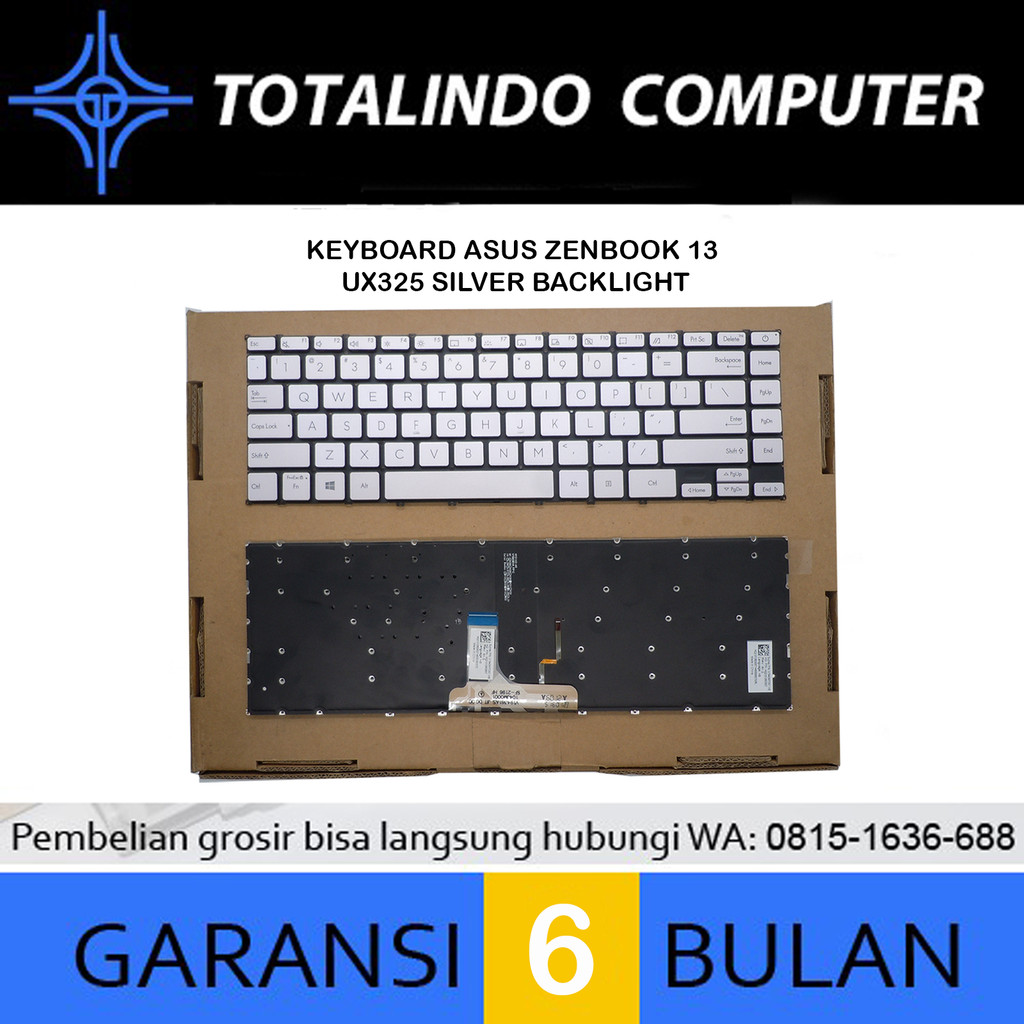 Keyboard Untuk Asus Zenbook 13 UX325 UX325E UX325EA Silver Backlite