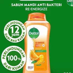 Dettol Sabun Mandi botol Re-energi 300ml / Sabun Mandi Cair 300ml