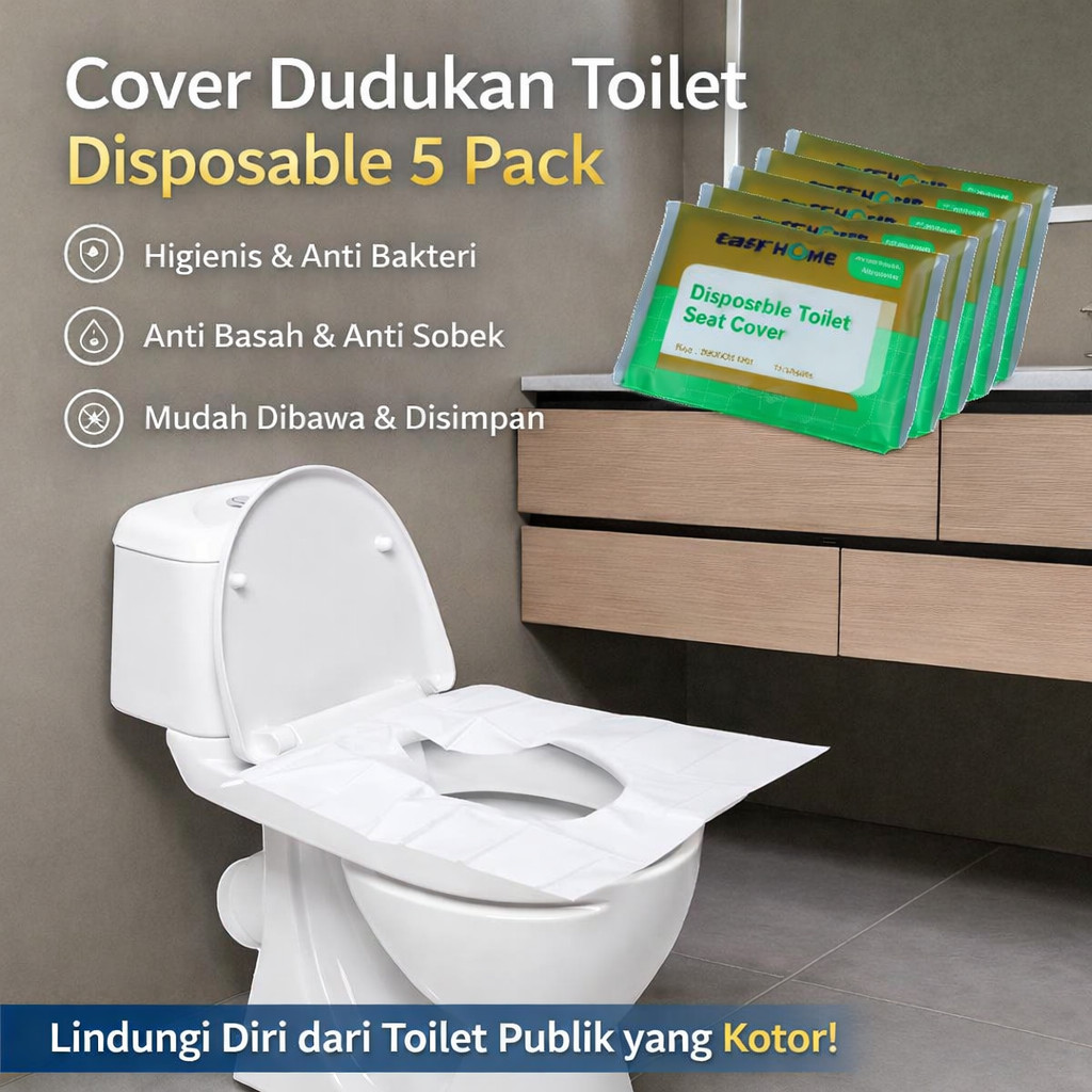 Kertas Cover Alas Dudukan Toilet Sekali Pakai Disposable Seat Cover Penutup Toilet Higienis Portable