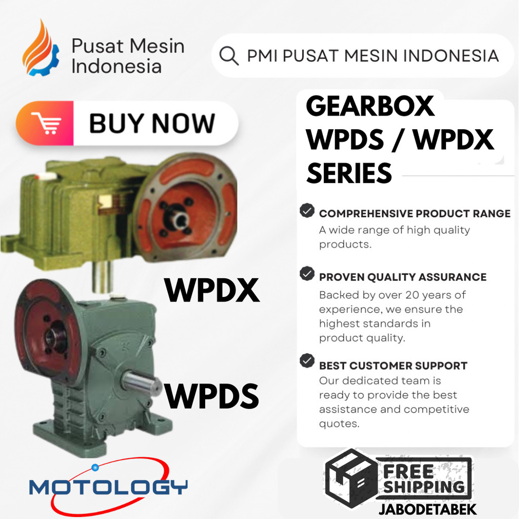 GEARBOX MOTOLOGY WPDS 60 RATIO 1:10-60/ GEARBOX WPDS/ GEARBOX SPEED REDUCER WPDS/ GEARBOX REDUCER/ W