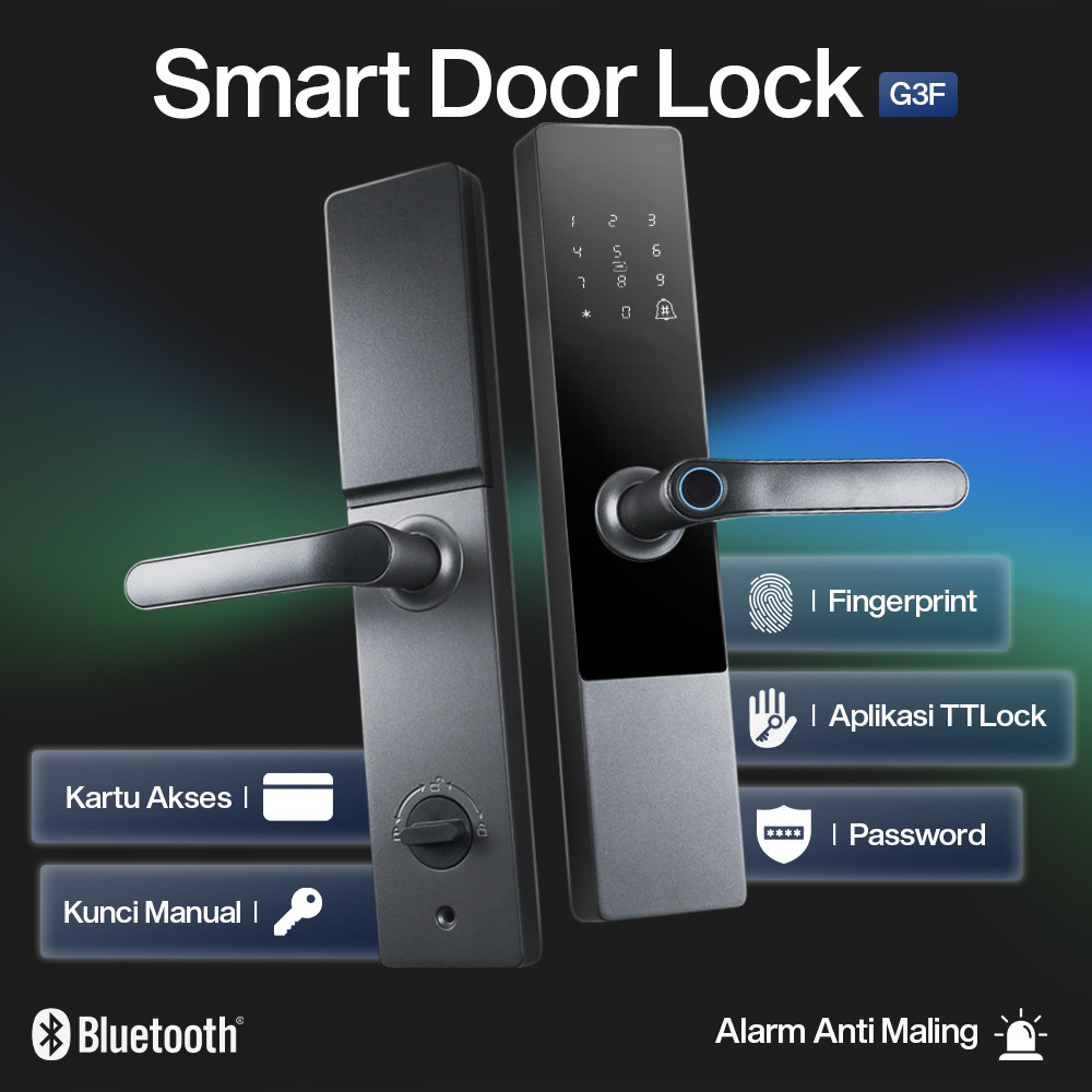 Smart Door Lock TTLock App Fingerprint Kunci Pintu Digital Otomatis Sandi Kartu Akses - MAISUSTY