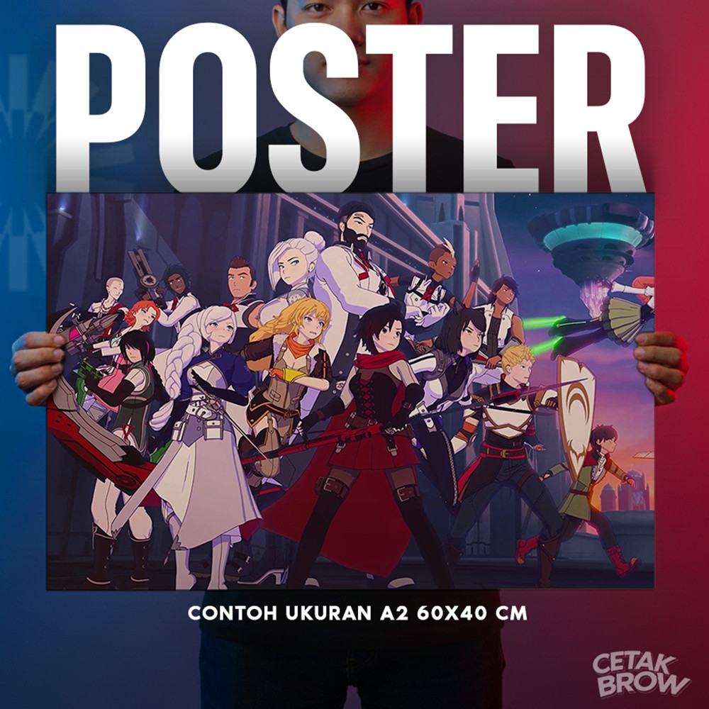 Poster RWBY Weiss Schnee Myrtenaster Rapier Snow Dust Aesthetic Bisa Cetak Custom Dekorasi Dinding K