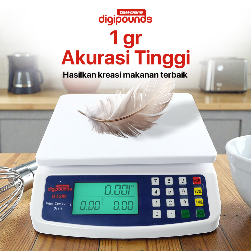 Taffware Digipounds Timbangan Digital Precision LCD Scale Food Plastic - DT580