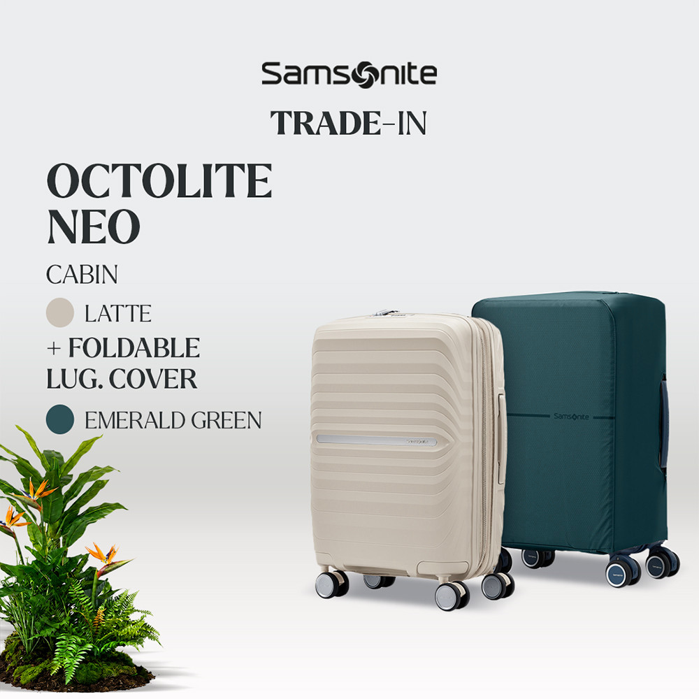 Samsonite Koper Octolite Neo Cabin Latte + Foldable Luggage Cover Cabin
