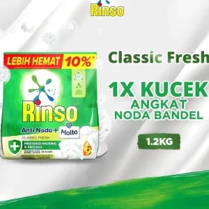 Rinso Anti Noda Detergent Bubuk 1,2 kg Classic Fresh 2kg