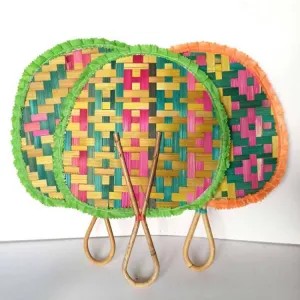 kipas manual tangan bahan bambu bulat