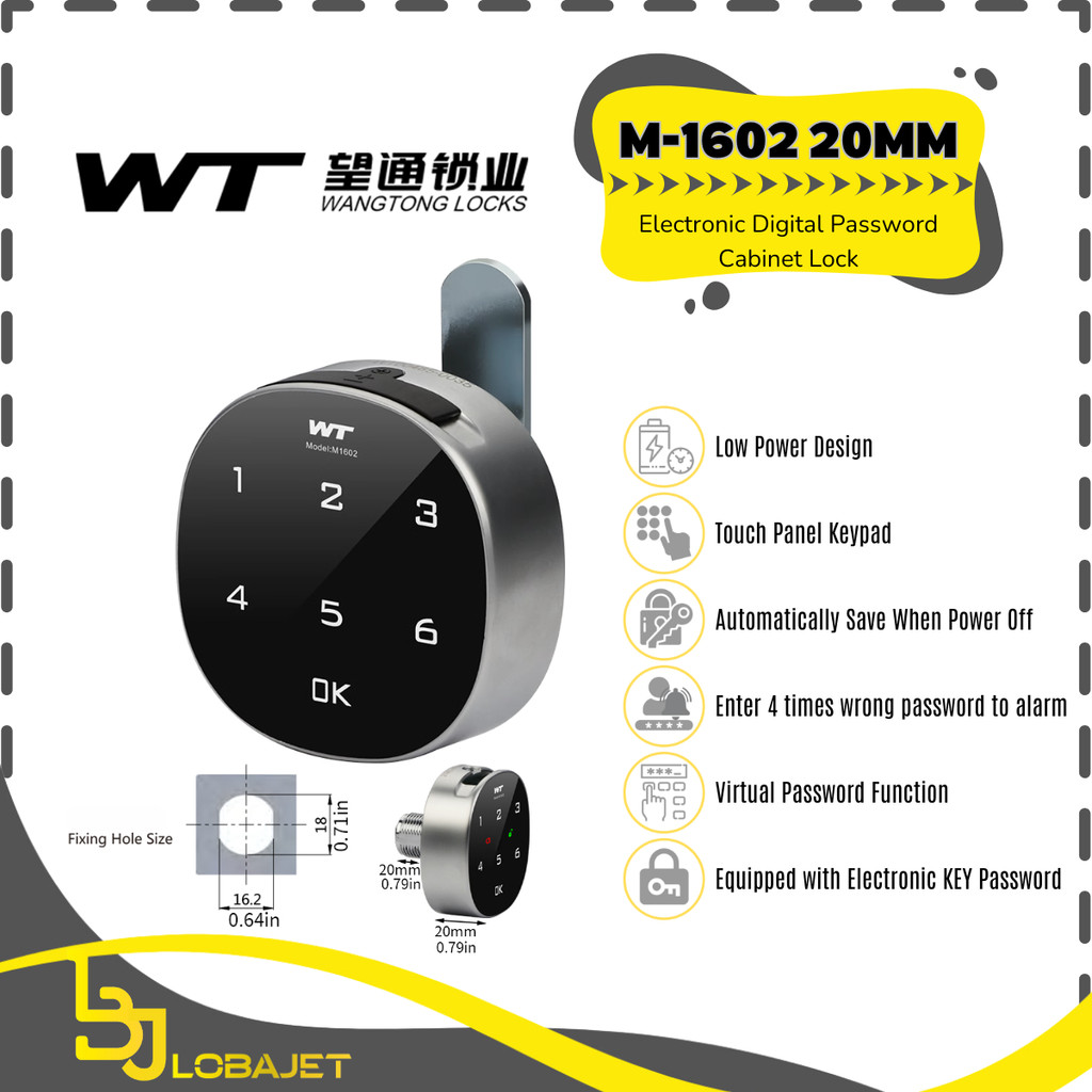 Wang Tong Wt M-1602 20Mm - Smart Drawer Digital Combination Pin Lock Co