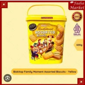 biskitop family moment assorted biscuits yellow berat 600 gram