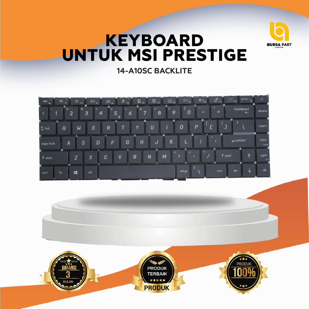Keyboard Untuk MSI Prestige 14-A10SC Backlite