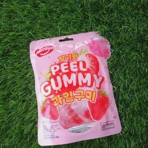 PEEL GUMMY jelly fruit candy rasa strawberry 80g