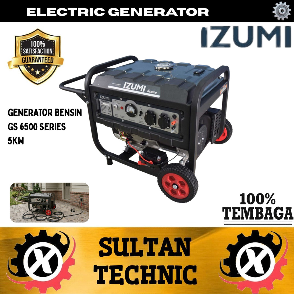GENSET BENSIN 6 KVA 5KW IZUMI NLG  GENERATOR GS 6500 GENSET BENSIN 5000 WATT GENERATOR 6 KVA GENSET 