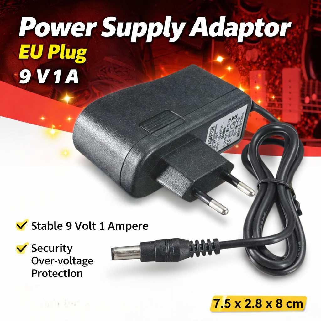 Adaptor Pedal Efek Gitar Listrik Power Supply Stompbox Studio Musik Distorsi Stabil Alat Musik Berku