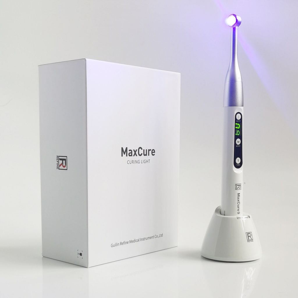 Dental MaxCure 9 Blue LED One Second Curing Light Metal Tip / Light