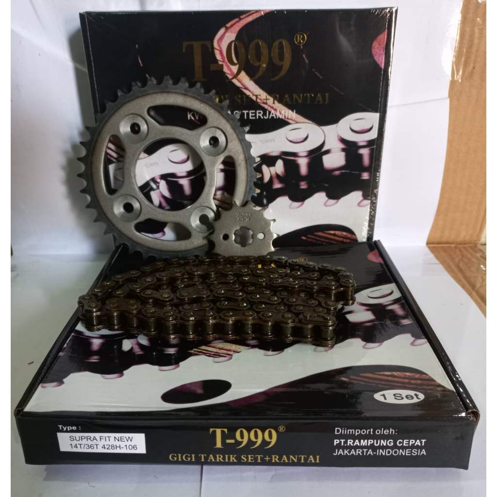 T999 Gir/Gear Paket/Set Komplit Motor Supra fit new (14T/36T) 428H-106