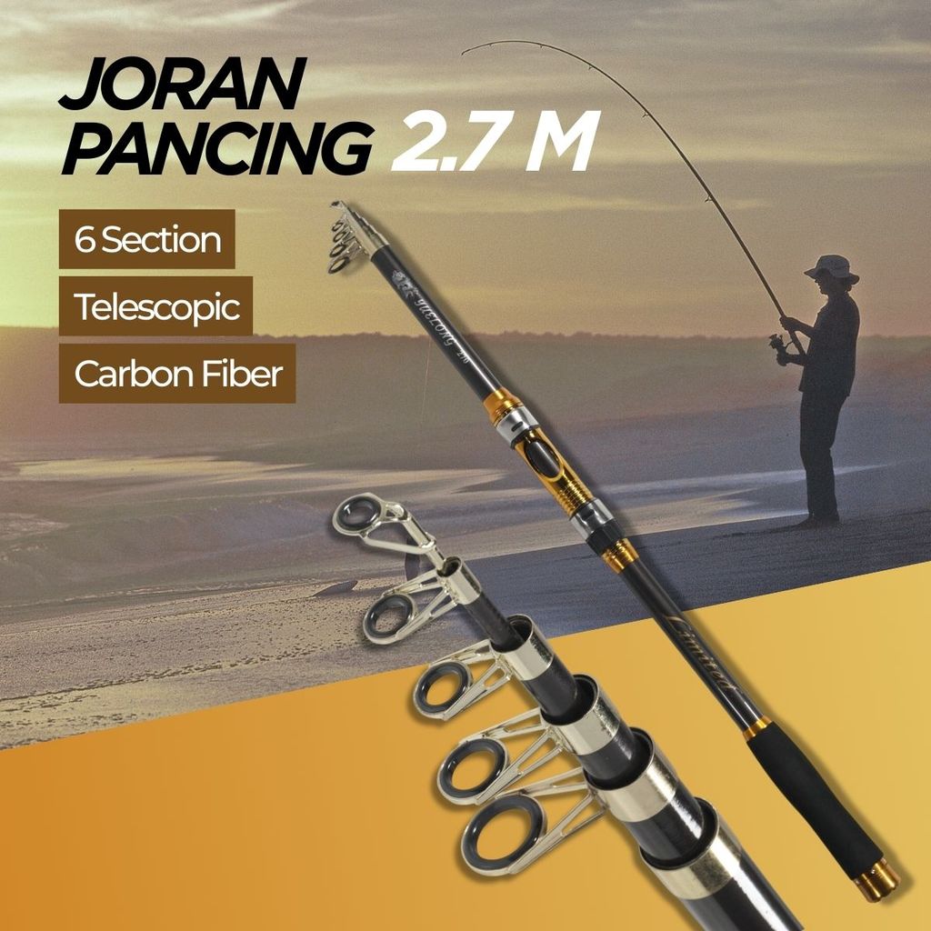 harga terbaik TaffSPORT Joran Pancing Antena Portable Carbon Fiber Rod