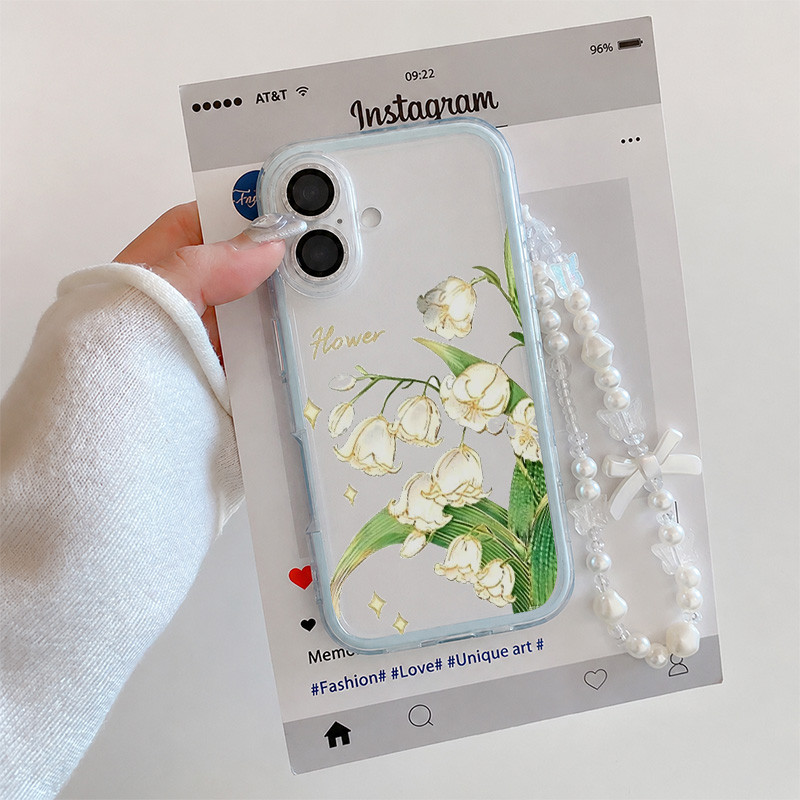 Cewek Bunga Putih Aesthetic Casing Oppo Reno 15F A6X A6T A6S Pro 14F A3X A5 Pro A5I Pro A5 2025 A5X 
