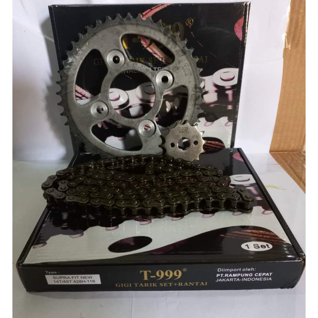 T999 Gir/Gear Paket/Set Komplit Motor Supra Fit New (14T/45T ) 428H-116