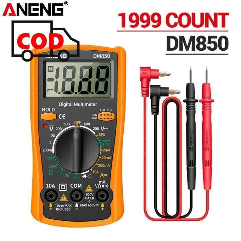 Multimeter Digital Listrik Voltage Tester Portable Pengukur Arus Tegangan AC DC Ohm Resistance Lengk
