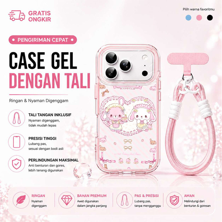 [Set Tail] Hewan Putih 3 In 1 Case Realme Note 80 70 C85 Pro C75X 60X Case