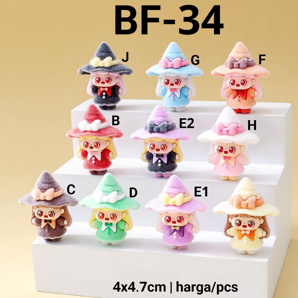 BF-34 Resin clay goody bag manyue decoration 3d diy lucky doll bludru velvet merah coklat hijau ungu