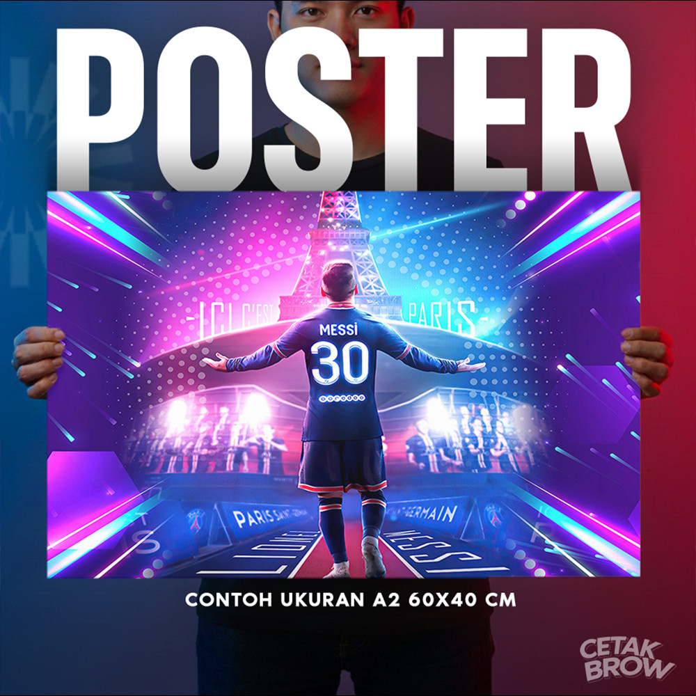 Poster PSG Zlatan Ibrahimović Ibra Era King of Paris Dare to Zlatan Bold Illustration Bisa Cetak Cus