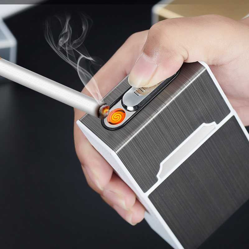 Firetric Kotak Rokok 20 Slot dengan Korek Elektrik Pyrotechnic - HD-KS-A6 -