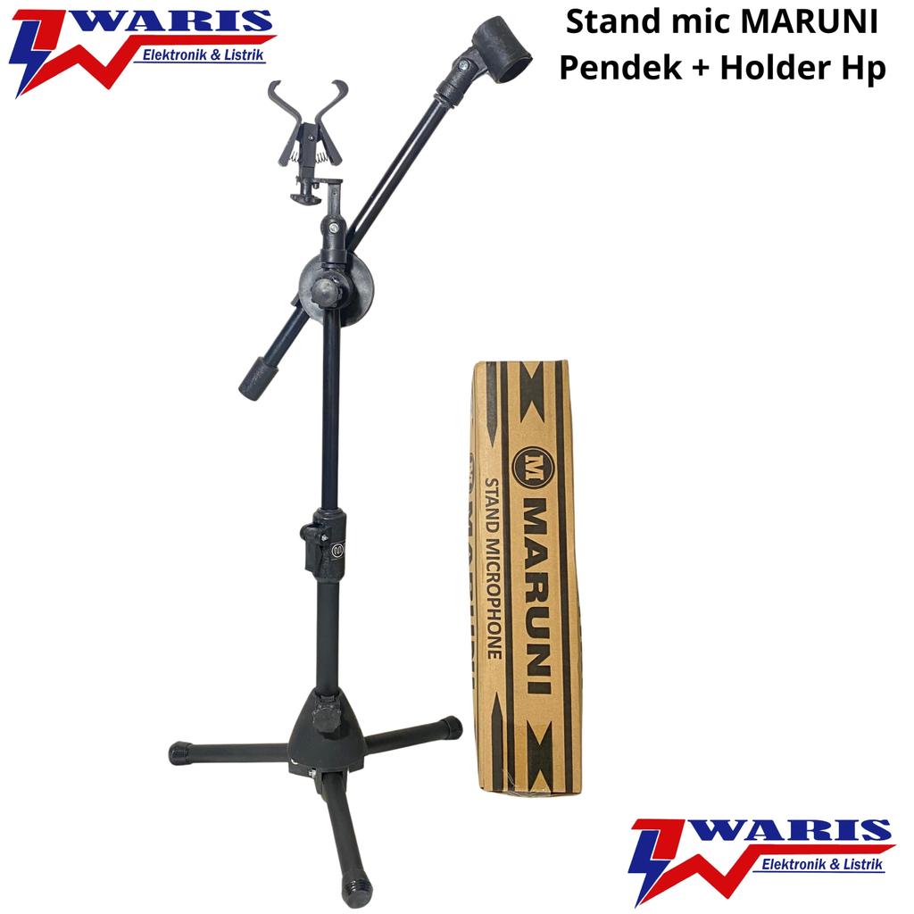 Stand Mic Microphone Pendek + Holder HP MARUNI